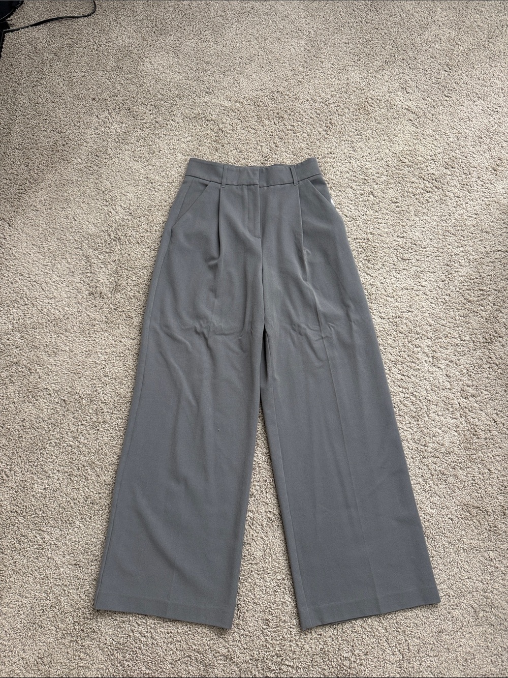 OAK + FORT Wide-Leg High Waist Pants in Gray